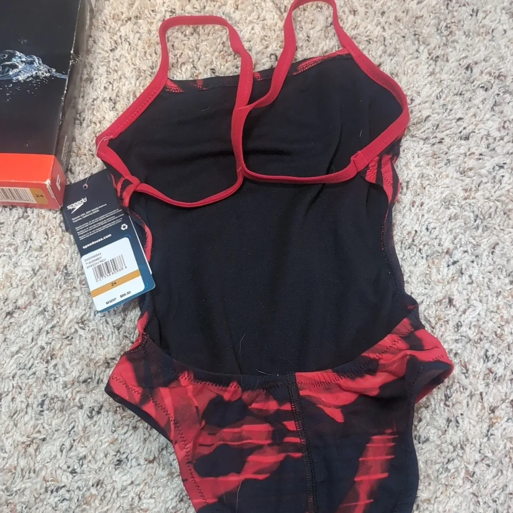 Speedo Red 24 Endurance+Reflected One Back Competition Swim Suit